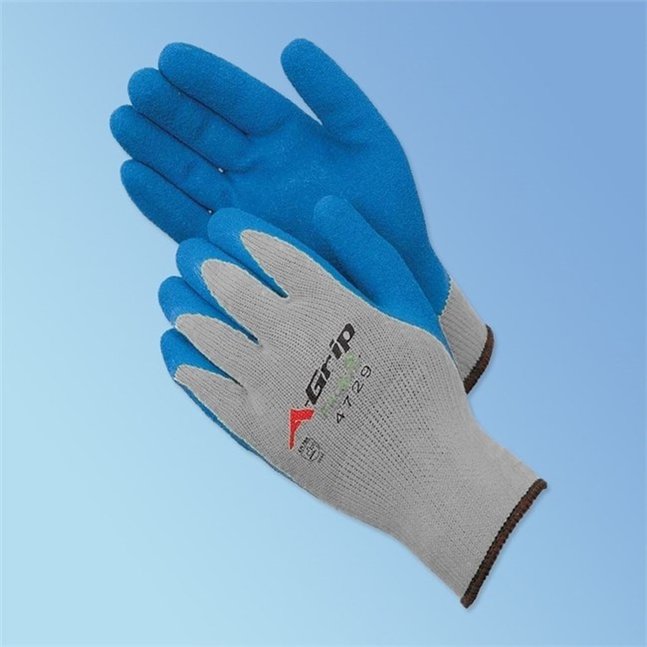 GAUGE GRAY POLY/COTTON SHELL,
BLUE LATEX
PALM COATING (XL)