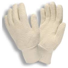 TERRY GLOVE, PREMIUM, 24 OZ, NATURAL, LOOP-OUT, KNIT WRIST