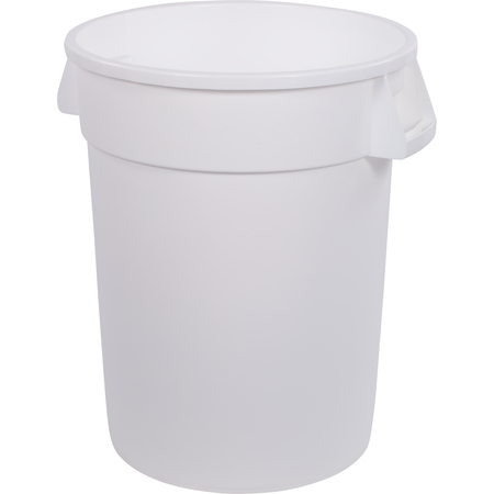 Bronco Round Waste Bin Trash Container 32 Gallon - WHITE