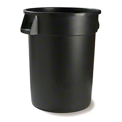 Bronco™ Round Waste Bin Trash Container 32 Gallon - BLACK