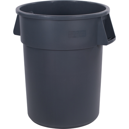 Bronco Round Waste Bin Trash Container 55 Gallon - GRAY