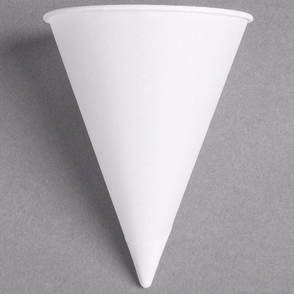 Bare Treated Paper Cone Water 
Cups, 6 oz, White, 200/Sleeve, 
25 Sleeves/Carton