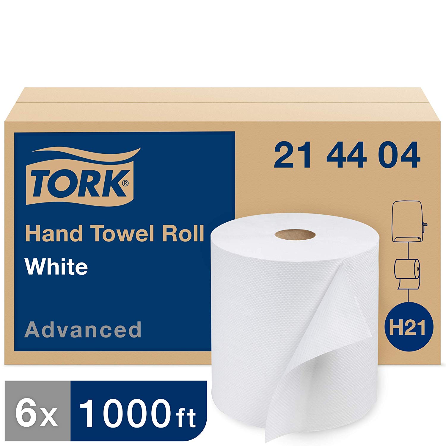 Advanced Hardwound Paper Roll 
Towel, 1-Ply, 8.0&quot; Width x 
1,000&#39; Length, White, Green 
Seal Certified (Case of 6 
Rolls, 1,000&#39; per Roll, 6,000 
Feet per Case) 55/PLT