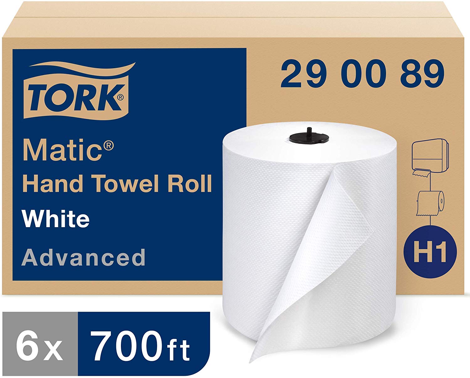 Advanced Matic Paper Hand 
Towel Roll, 1-Ply, 7.7&quot; Width 
x 700&#39; Length, White (Case of 
6 Rolls) 55/PLT