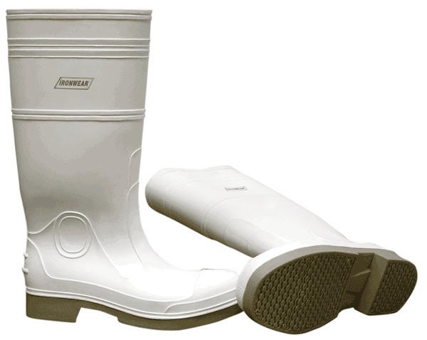 White Steel Toe, Iron-Loc
Sole Boot SZ 9
