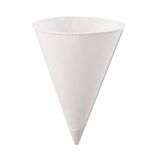 Rolled Rim, Poly Bagged Paper 
Cone Cups, 4.5oz, White, 
5000/Carton