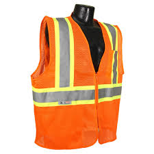 High Visibility Vest, Class 2, Orange Mesh, (2XL)