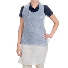 APRON, PE, 28&quot;x46&quot; HIGH DENSITY, WHITE IND PACKED 