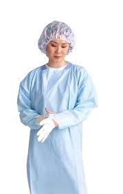 ISO GOWN 40G, POLYETHYLENE
W/THUMB LOOPS,SOLID APRON 
STYLE NECK, BLUE (XL) 200/CS 