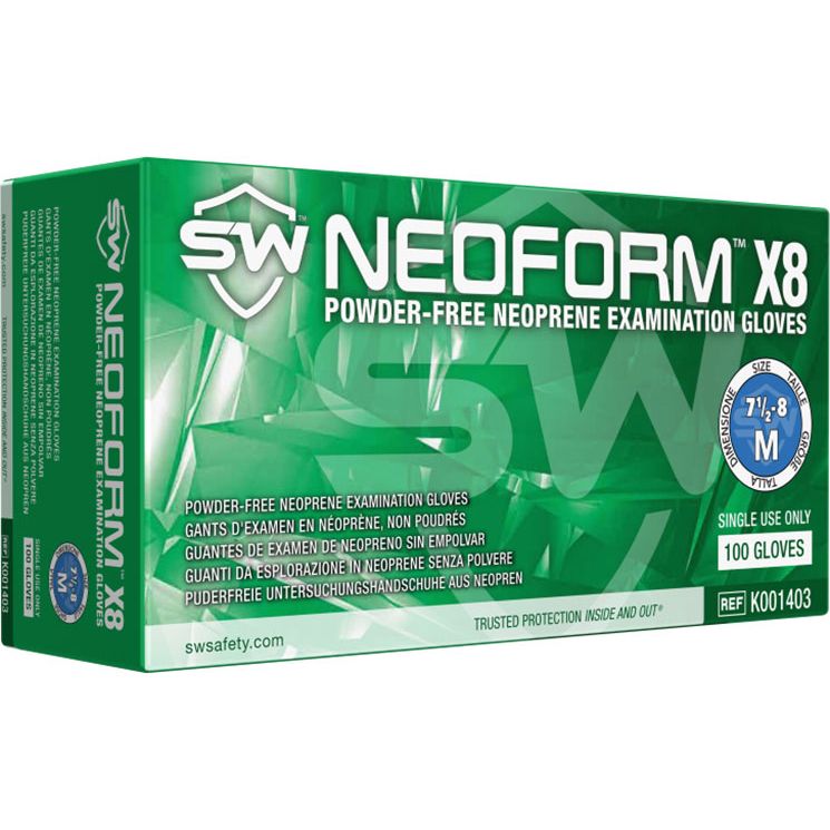 NeoForm X8 Green 
Chloroprene Exam 
Glove(M)1000/CS